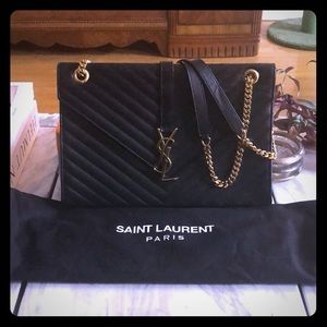 YSL Large logo envelope bag